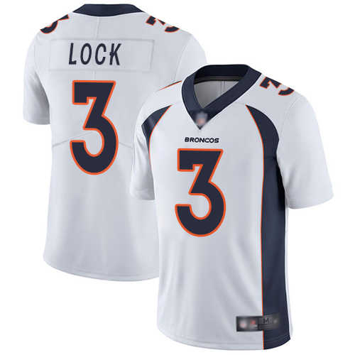 Denver Broncos Limited Men White Drew Lock Road Jersey #3 Vapor Untouchable NFL Football Nike->denver broncos->NFL Jersey